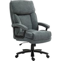 Grand fauteuil de bureau gris, dossier haut, capacité 200 kg, construction robuste, revêtement souple, confort ergonomique