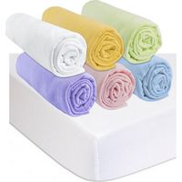 Drap housse 70x140 Bébé Coton (Lot de 6) + 2 Protèges matelas