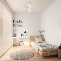 HYBRID MINI Ventilateur de Plafond Blanc/Pin Purificateur Ø90 cm