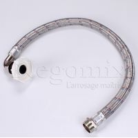Negomix – Tuyau tressé flexible inox 70 cm – Raccord mâle et femelle 1' – Diamètre 26x34 – Pour cuve de récupération d'eau