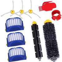 Ahlsen MTKD® Bürstenset für Roomba 600-Serie – Zubehörteile-Set – 3 dreieckige Seitenbürsten + 3 Filter + 1 Hauptbürstenset + 1 Klinge + 1 Reinigungszylinder
