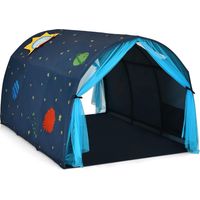 Costway – Tente de lit enfant 144 x 102 x 82 cm – Tissu peau de pêche – Armature en fibre de verre – Sac de transport inclus – Espace de jeu privé