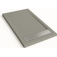 Duschwanne Bidai mit Rahmen Farbe Zementgrau RAL 7005 90x200cm Abdeckung Edelstahl