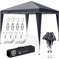 CASARIA® Capri Pop Up Gazebo 3x3m UV Protection 50+ Waterproof Incl. Bag Pegs Guy Ropes Stable Folding Festival Camping Party Garden Patio Tent Outdoor Pavilion Anthracite