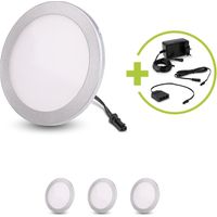 LED Mini Panel rund 3W 12V IP20 Ø100mm - Lichtfarbe: Neutralweiß 4000K - Anzahl: 4x