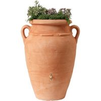 Garantia – Récupérateur d'eau de pluie amphore terracotta 600L – Double fonction décorative et utilitaire – Traitement anti-U.V. – Finition haut de gamme
