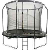HAPPY GARDEN - Trampoline ovale 305x214cm noir SYDNEY + filet et échelle