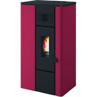 Eva Calor 9801675 NOA Stufa a Pellet 6 3 kW 4 Stelle Classe A+ (89x49x37 cm) colore Bordeaux