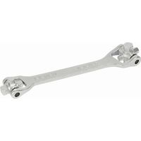 Autobest – Clé de vidange 8 en 1 – Acier chrome-vanadium – 4 embouts carrés et hexagonaux – Longueur 270 mm – 2 têtes rotatives