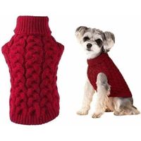 GABRIELLE Pull pour Animaux,Chaud Chien Pulls Cat Vêtements,Chien de Compagnie Chien Pull,Doggy Vêtements,Pull Chien Petite Taille,Vetements Chien Petite Taille,Pull pour Chien Chiot et Chat,Rouge,M