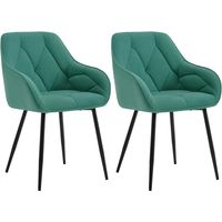 WOLTU Set 2x Sedie Moderne da Cucina o Soggiorno in Velluto con Gambe in Metallo, Azzurro