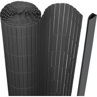 Wolketon Canisse in PVC per il giardino Balcone o terrazza a doppia faccia Recinzione frangivento per balconi Grigio 90 x 400cm