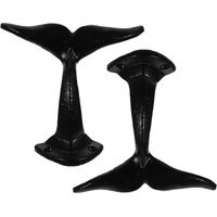 Lot de 2 patères métalliques en forme d aileron de baleine