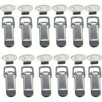 12 Stück Haubenverschluss, Hebelverschluss, Federverschluss, Knebelverschluss, Federverschluss mit Haken, Edelstahl-Federverschluss für Schrank, Kiste, Schublade, Schrank