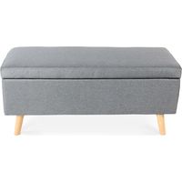 Banquette coffre de style scandinave Eline tissu gris