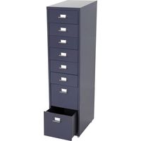 Rollcontainer Preston T851, Schubladenschrank Stahlschrank, 110x28x41cm 8 Schubladen dunkelgrau