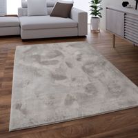 Paco Home Teppich Wohnzimmer Kunstfell Shaggy Hochflor Waschbar In Waschmaschine Soft Uni Grau 240x340 cm