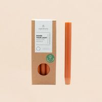 Set de 10 bougies cierges cognac 20 cm
