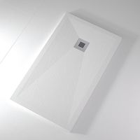 Plato de ducha pizarra ONDA blanco 100x120 cm rejilla acero inox.