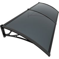 Vounot – Marquise auvent de porte 200x80cm – Polycarbonate 6mm résistant aux chocs – Cadre en aluminium – Protection UV et intempéries