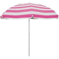 Marbueno Sombrilla Polyester Aluminio Con Funda Color Rosa 220 cm Jardin Piscina y Playa