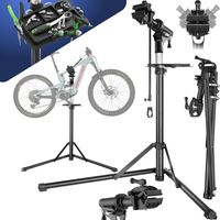 Support de réparation pour vélo pliable en acier gris et noir