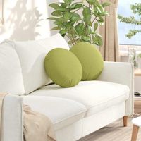 vidaXL Coussins de siège 2 pcs Vert clair Ø40 x 13 cm tissu