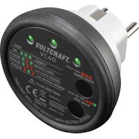 Voltcraft – Testeur de prise VC40 – CAT II 300 V – Test FI et protection contre courant de défaut – Signal sonore et visuel d'erreur