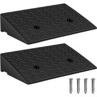 TolleTour 2x Bordsteinrampe Gummi Auffahrrampen Schwellenrampe Tragbar Rollstuhlrampe 49x30x11cm Rutschfest für Rollator Rollstuhl