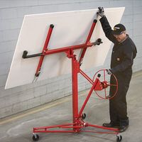 Red 16ft Drywall Hoist Plasterboard Lifter Jack Tool