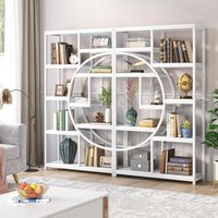 Tribesigns Bookshelf Industrial 5 Tier Etagere Bookcase, Freestanding Tall Bookshelves Display Shelf Storage Organizer with 9-Open Storage Shelf for Living Room, Bedroom( White, 1)