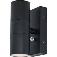Litecraft Kenn Wall Light Outdoor Up Down Fitting With Photocell Sensor - Black
