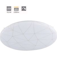 Plafoniera Moderna Rende Acciaio Bianco Luce Led Integrato 19,5W Ip20
