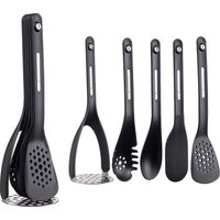 MasterClass Smart Space Set di utensili da cucina magnetici in plastica e silicone, 9 x 9 x 30 cm (3,5" x 3,5" x 12") - Nero (5 pezzi)