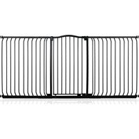 Bettacare Extra Tall Curved Top Dog Gate, 197cm - 206cm, Matt Black, Extra Tall 100cm in Height, Pressure Fit Pet Gate