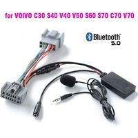 Adaptateur Bluetooth 5.0 pour voiture avec entrée auxiliaire et microphone intégré, idéal pour les appels mains libres avec Volvo C30, S40, V40, V50, S60, S70, C70, V70, XC70, S80 et XC90.