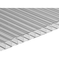 Set di 10 lastre policarbonato alveolare spessore 6 mm 122.5 x 23.5 cm Trasparente