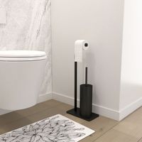 brosse wc noir mat avec socle - brushy wc