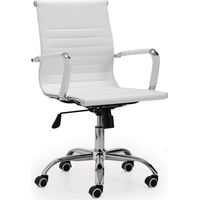Fauteuil pivotant en simili cuir blanc Lucy