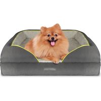 Dreamcatcher Grey Small Dog Bed Orthopaedic Shredded Memory Foam, Fleece Sleeping Area, Non Slip Base, Removable Washable Cover
