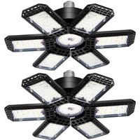LED Garage Light 2 Pack , 45W 4500LM LED Shop Lights, LED Garage Ceiling Lights with 6+1 Adjustable Panels for Basement, Barn, Warehouse, Attic, Garage Lighting Support E26/E27 Socket-DOU