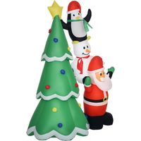 Sapin de Noel gonflable geant 243cm avec lumieres LED et Pere Noel decoration exterieure impermeable