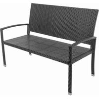 Practixx Banc de Jardin en résine tressée - 122 x 65 x 87 cm - Charge Max 250 kg - Assemblage Facile