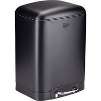 DIRT DEVIL Poubelle à pédale, 6 L, fermeture douce, acier inoxydable, noir