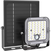 Europalamp – Projecteur solaire LED 10W – 1400 lumens – Autonome avec panneau solaire – IP65 résistant pluie et poussière – Détection automatique