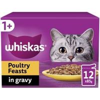 Whiskas 1+ Poultry Feasts Adult Wet Cat Food Pouches in Grav - 85g - 811960