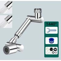 Prolunga per rubinetto da bagno girevole a 1440°, braccio robotico regolabile, 2 modalità, filtro antispruzzo per cucina e bagno.