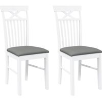Sedie da Pranzo con Cuscini 2 pz Bianco Legno Massello di Hevea vidaXL
