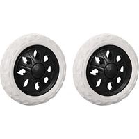 Lot de 2 roulettes de rechange pour chariot de courses en caoutchouc mousse (Noir, Roues chaudes)