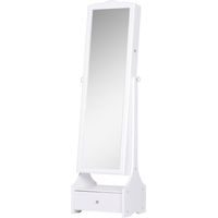 Armoire miroir blanc 45x36x150 cm avec éclairage LED serrure de sécurité et table pliable intégrée gain place